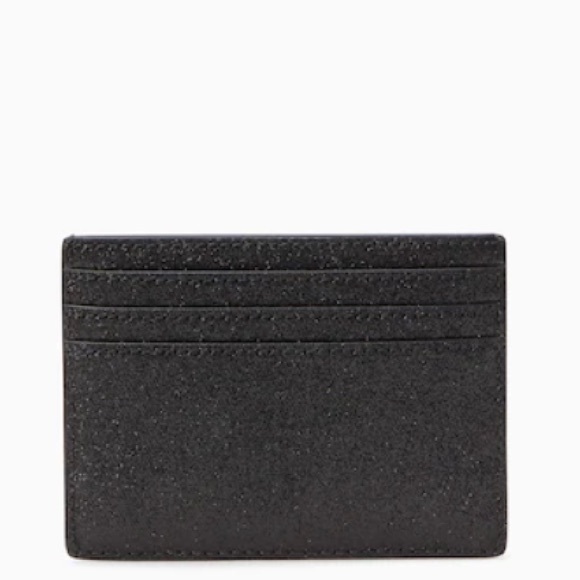 NWT Kate Spade Black Sparkle Glitter Tinsel Boxed Small Card Holder Wallet - Picture 4 of 15